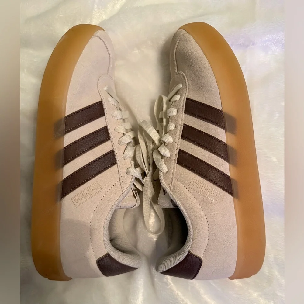 Adidas Beige and Dark Brown Sneakers - Picture 10 of 11